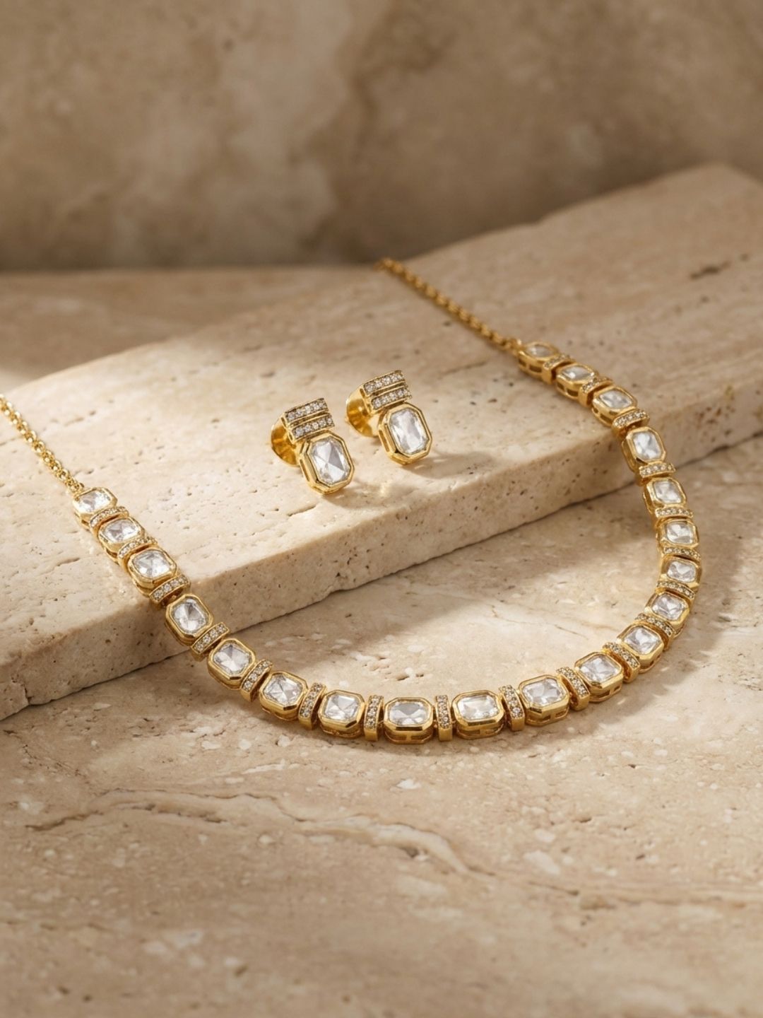 Geometric Cutwork Necklace Set