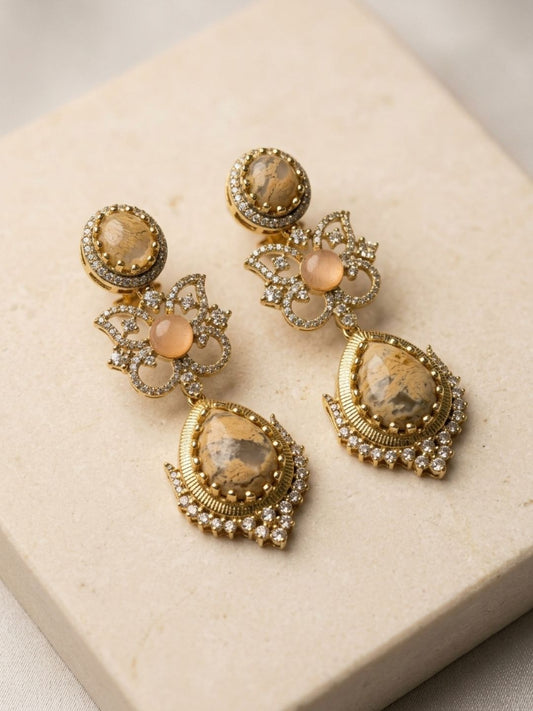 Designer Multicolored Pastel Gemstone Earrings