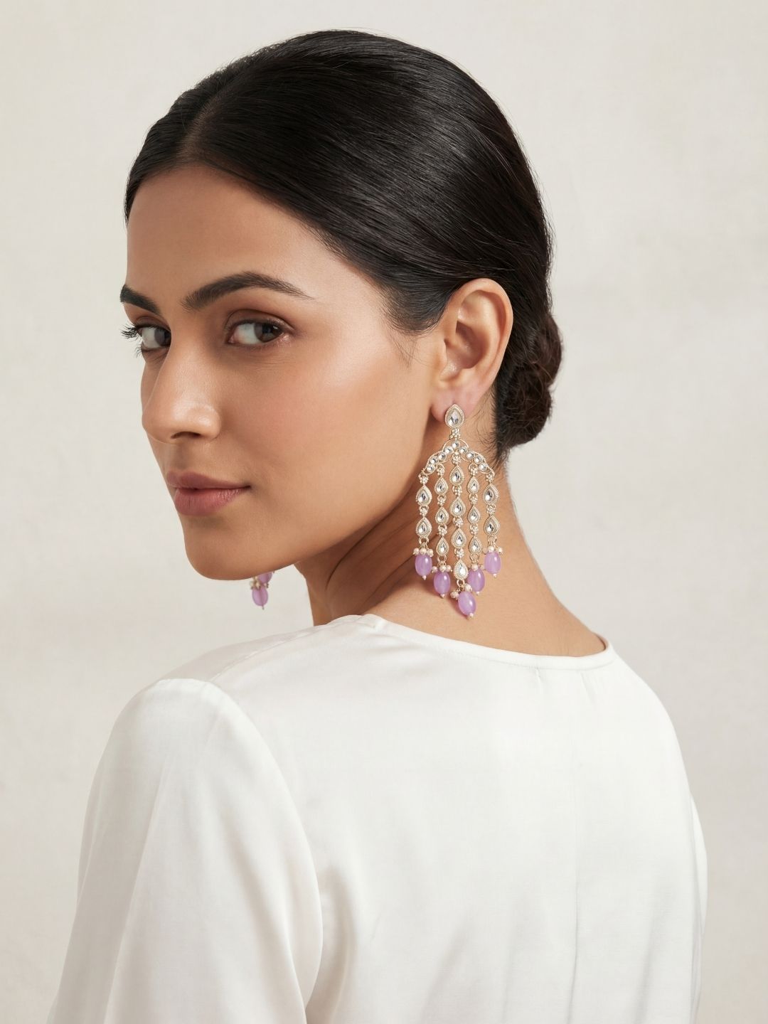 Gold Plated Contemporary Drop Earrings