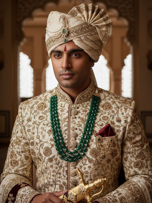 Gold Plated Green Garnet Stone Layered Necklace