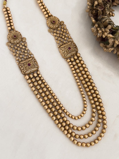 Golden Pearl Four Layered Mala
