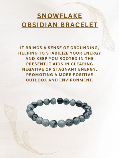 Ishhaara Snowflake Obsidian Bracelet