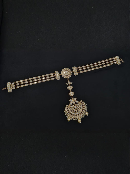 Gold Plated Traditional Polki Studded Mathapatti