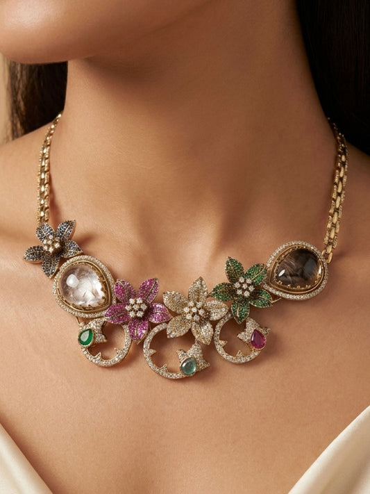 Designer Multicolored Choker Necklace Set