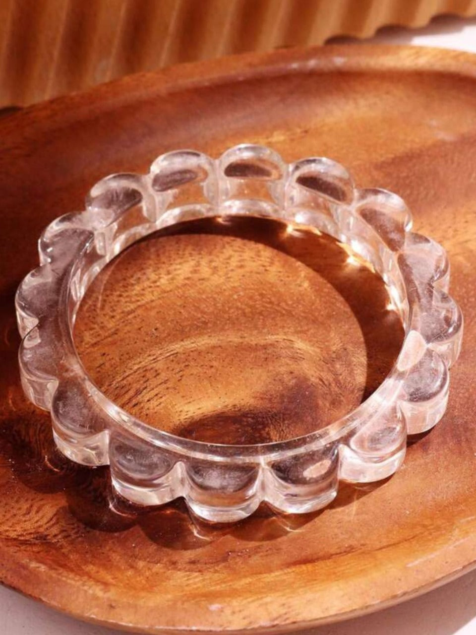 Floral Transparent Acrylic Resin Bracelet