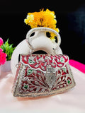 Ishhaara  Antique Hand Carved High Quality German Silver Clutch