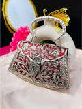 Ishhaara  Antique Hand Carved High Quality German Silver Clutch