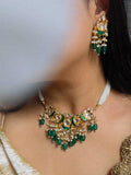 Ishhaara  Victorian Polki Emerald Pearl Choker