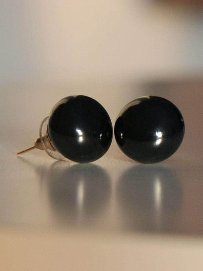 Ishhaara Pearl Statement Studs Charcoal
