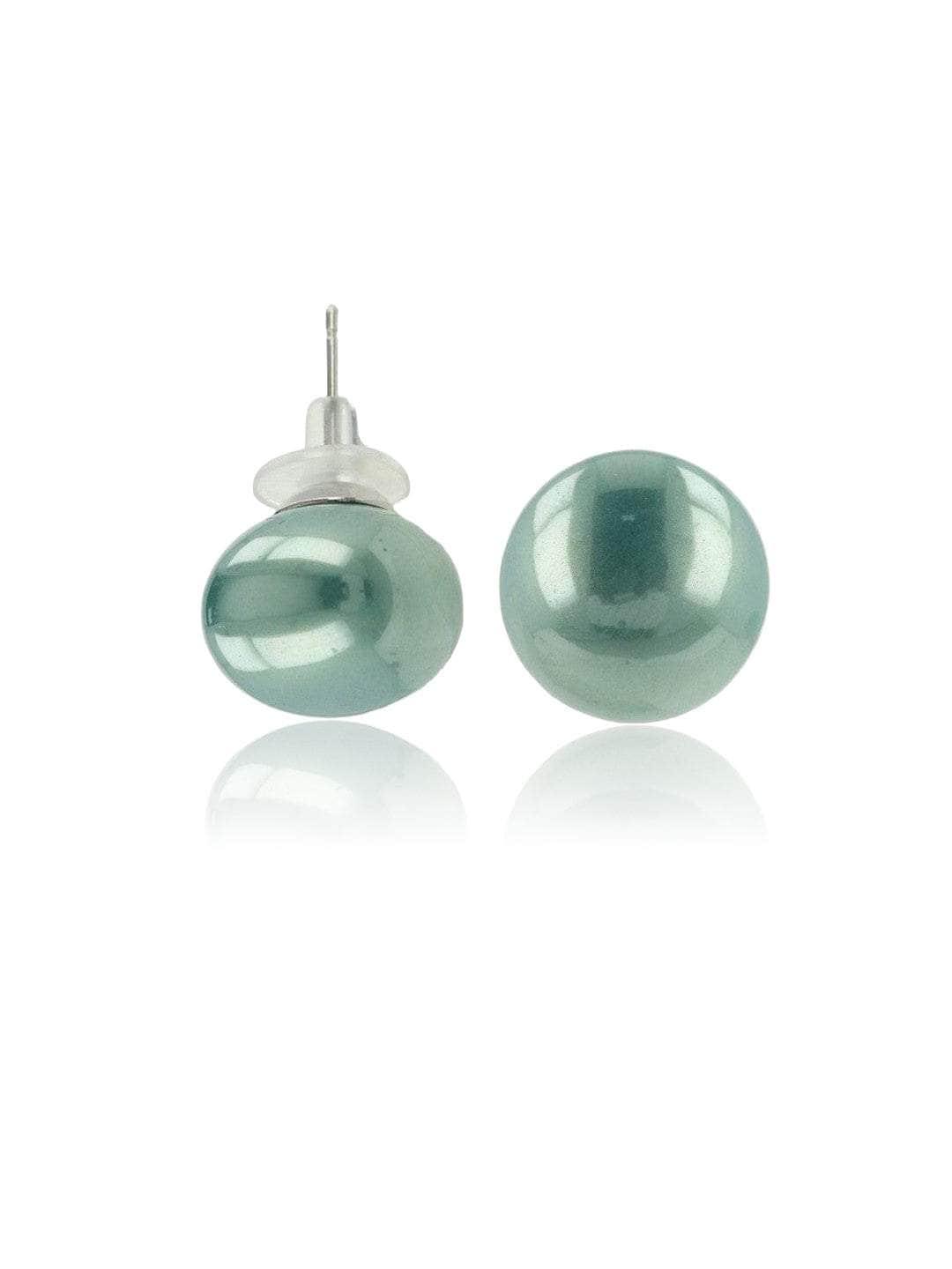 Ishhaara Pearl Statement Studs Turquoise Blue