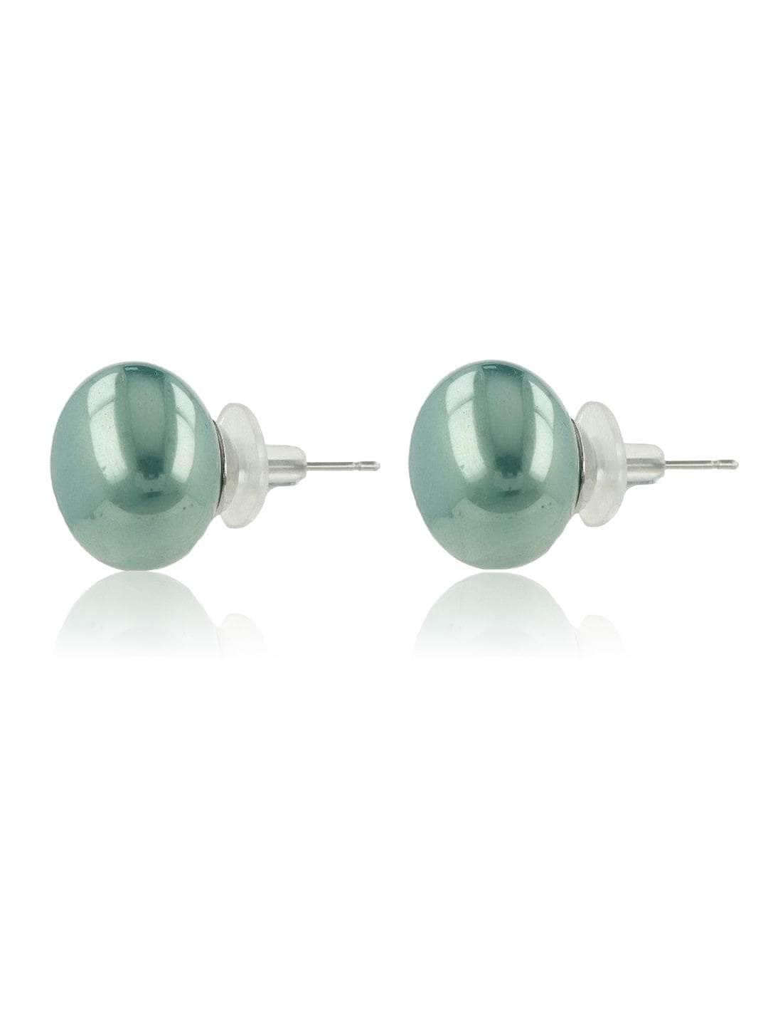 Ishhaara Pearl Statement Studs Turquoise Blue