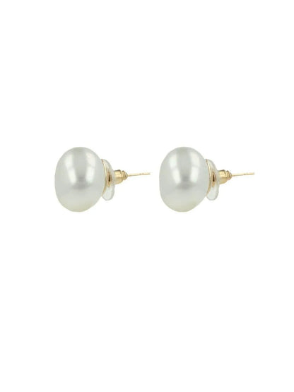 Ishhaara White Pearl Statement Studs