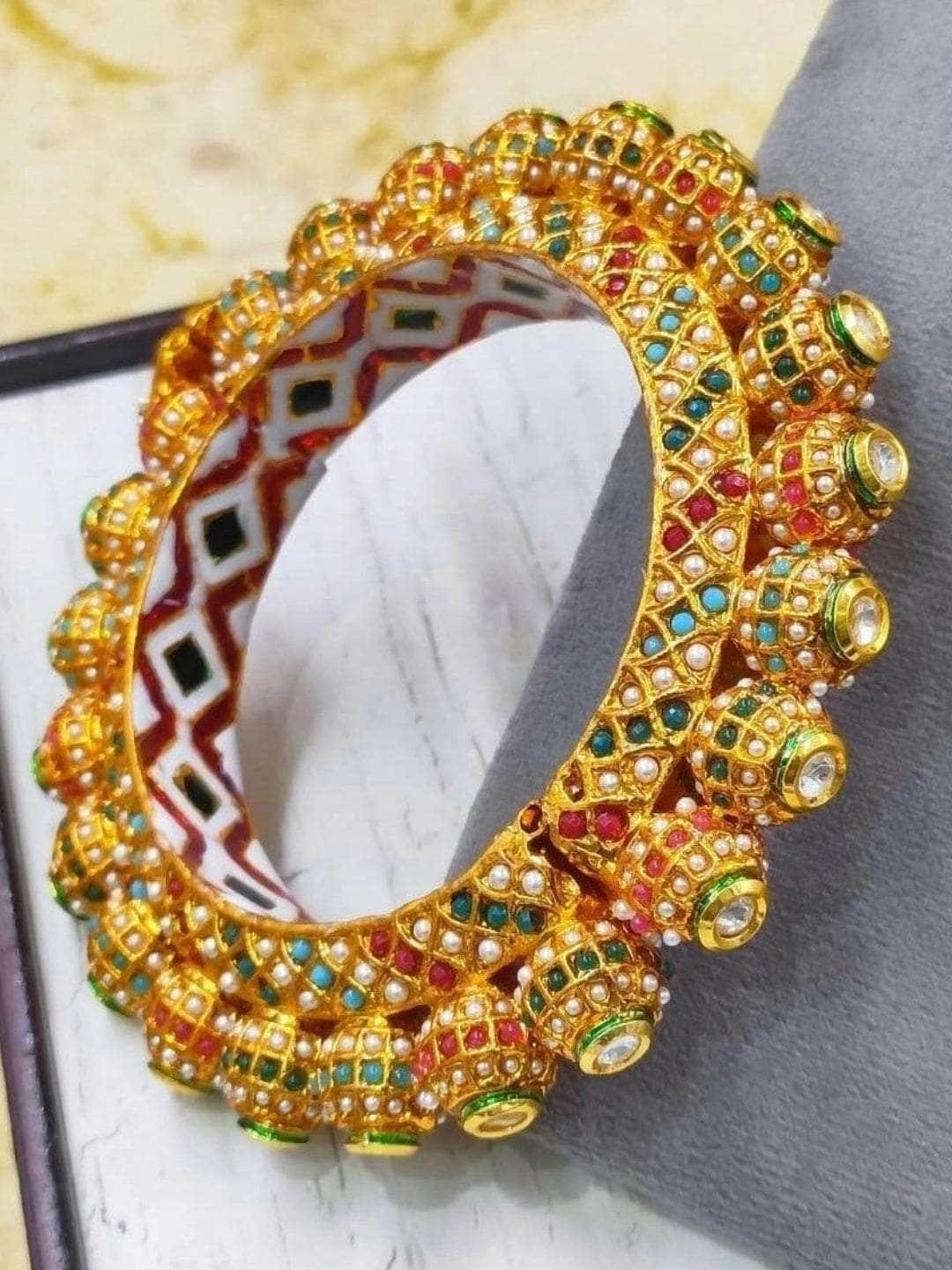 Ishhaara Adjustable Pearl Work Traditional Bangle