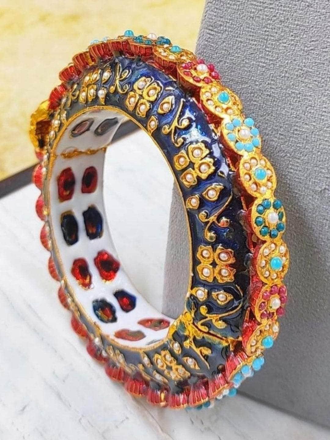 Ishhaara Midnight Blue Meenakari Kangan