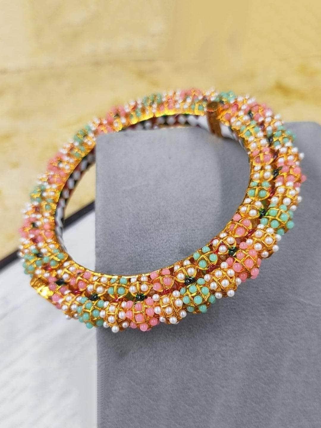 Ishhaara Multi Color Mini Bead Pasted Traditional Kada