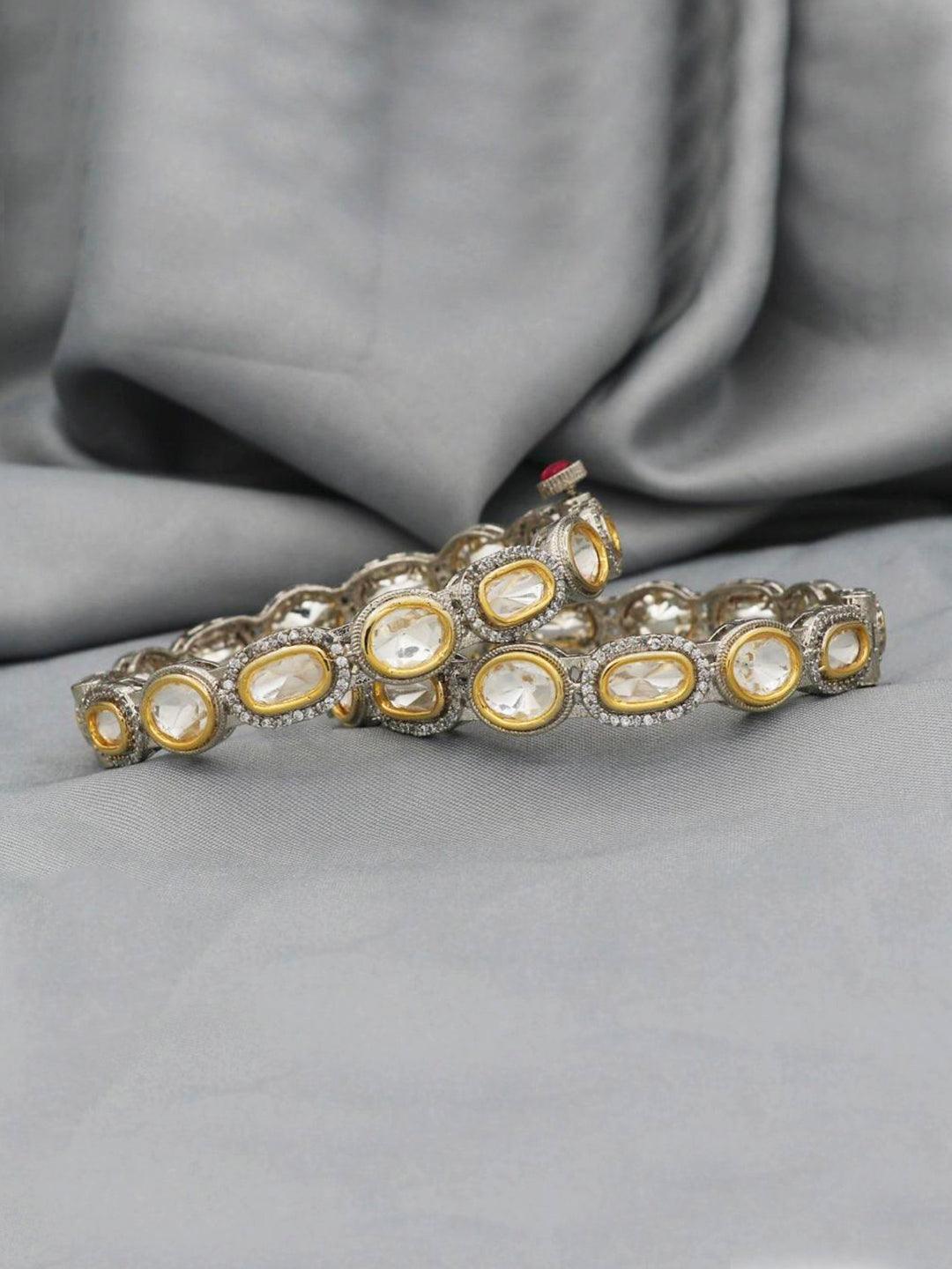 Ishhaara Oval Shaped Victorian Polki Bangles