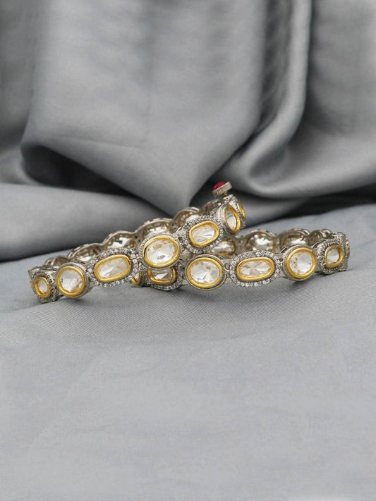 Ishhaara Oval Shaped Victorian Polki Bangles