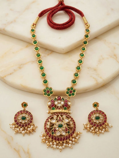 Ishhaara 2 In 1 Lakshmi Flower Kal Necklace