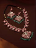 Ishhaara 2 In 1 Original Kempu Mango Shaped Kundan Studded Short Necklace
