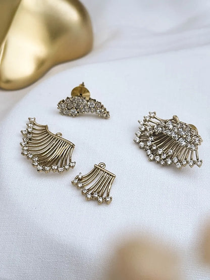 Ishhaara 3 In 1 Wings Ad Front Back Earrings