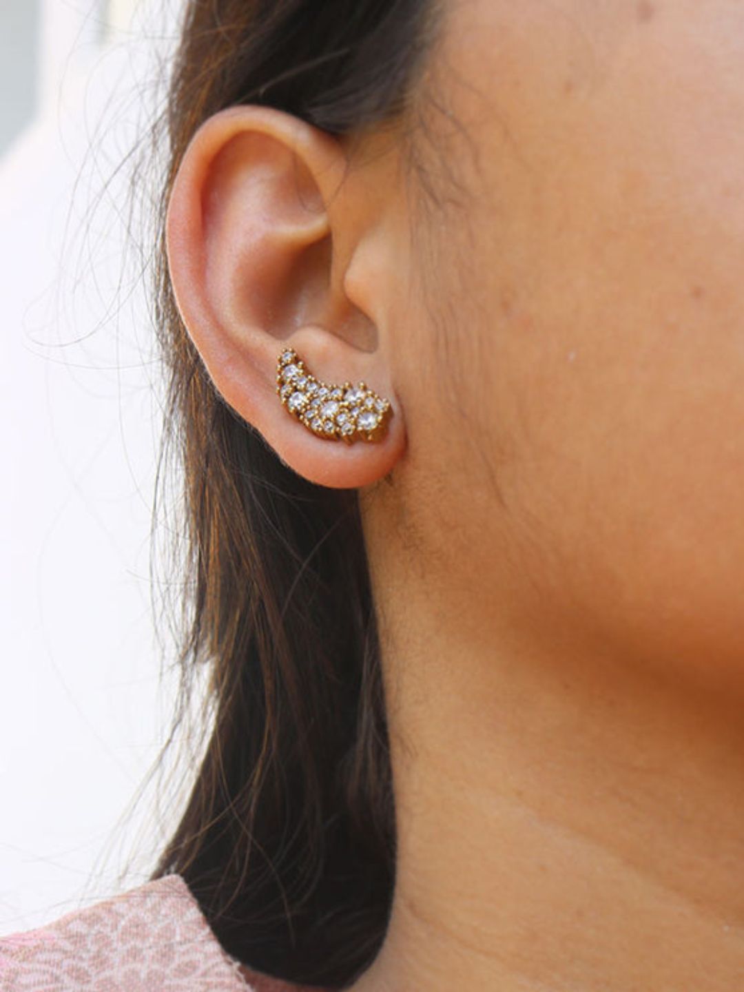 Ishhaara 3 In 1 Wings Ad Front Back Earrings