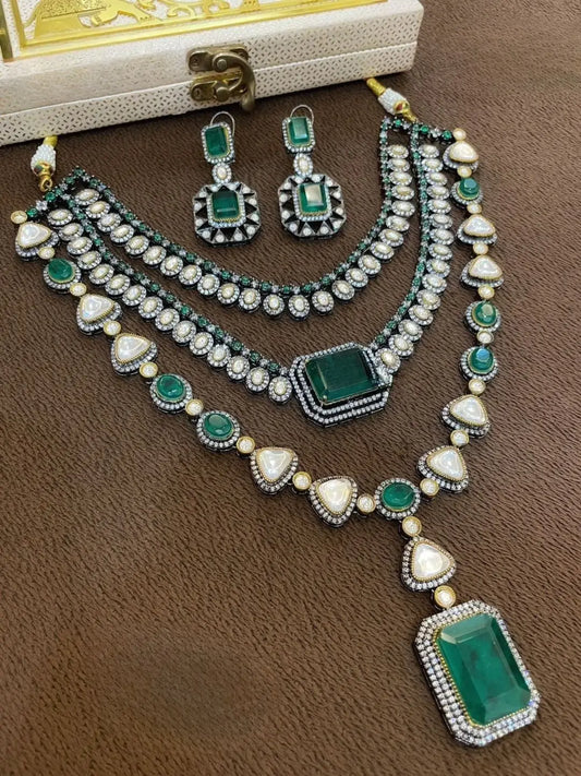 Ishhaara 3 Layer Polki Necklace