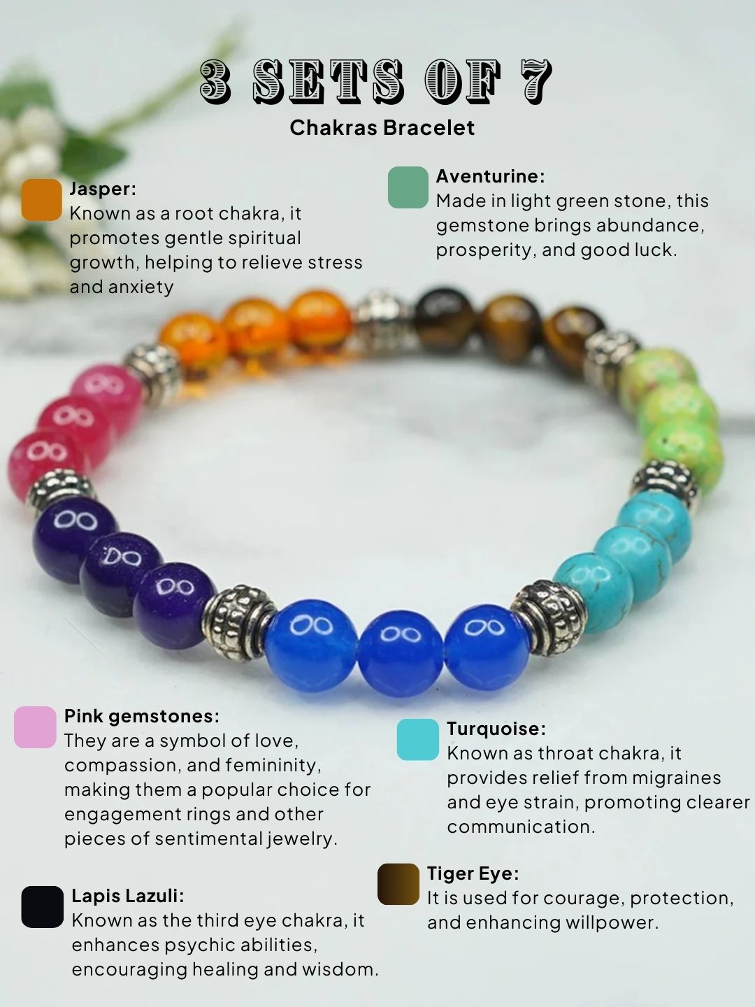 Ishhaara 3 Sets Of 7 Chakras Bracelet