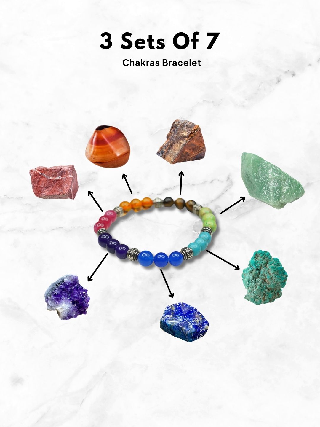 Ishhaara 3 Sets Of 7 Chakras Bracelet