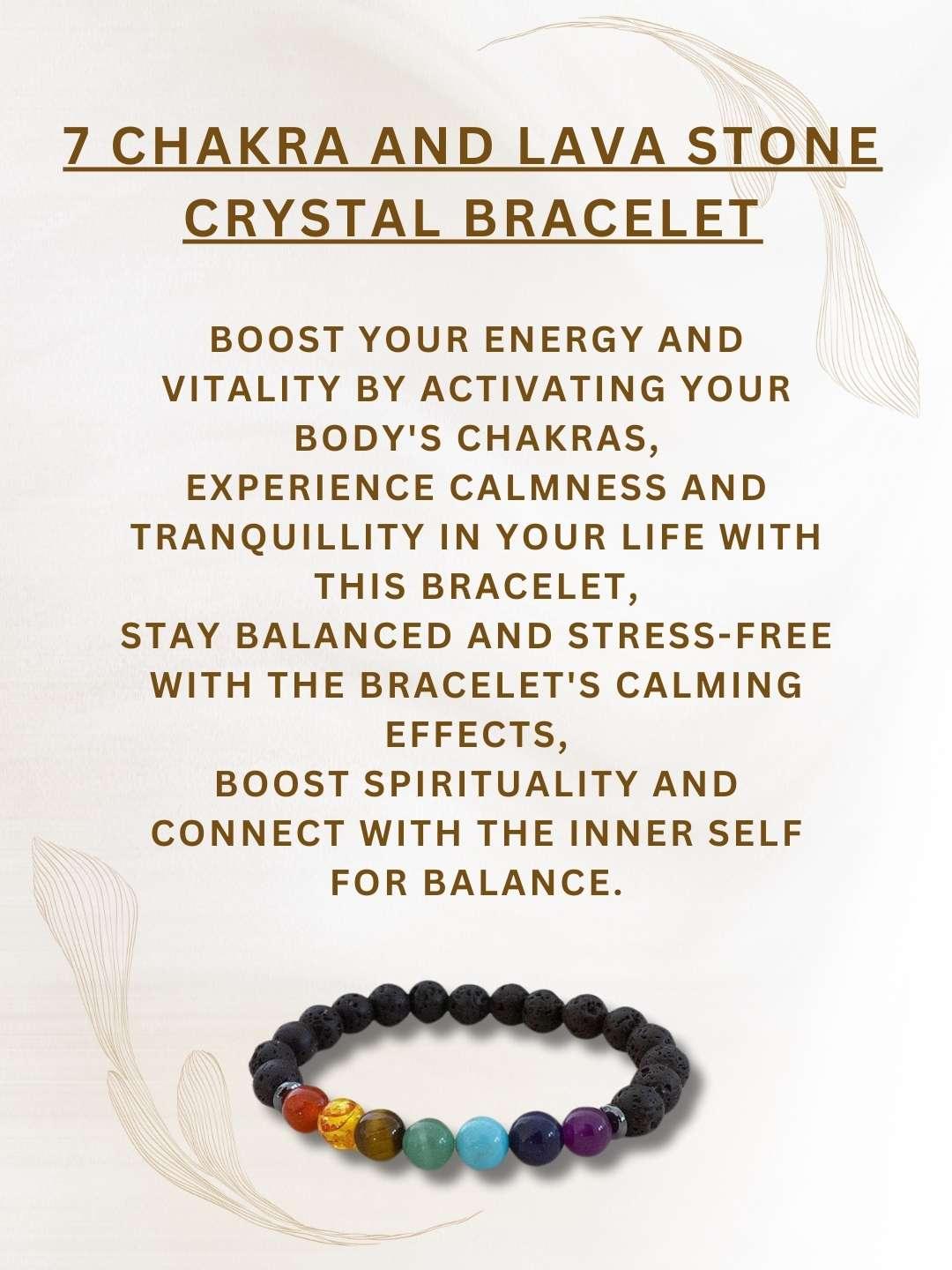 Ishhaara 7 Chakra And Lava Stone Crystal Bracelet