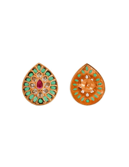 Ishhaara Aalila Kundan Stud Green