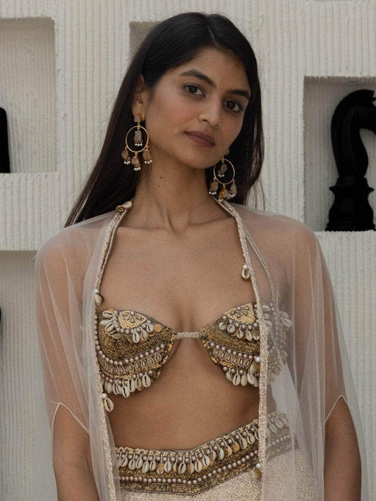 Ishhaara Aaliya In Smoky Quartz Earrings