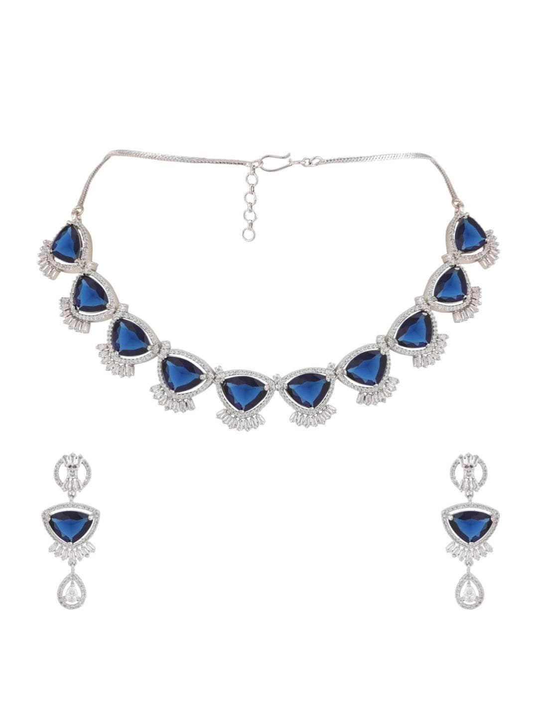 Ishhaara Ad Stone Brass Necklace Set