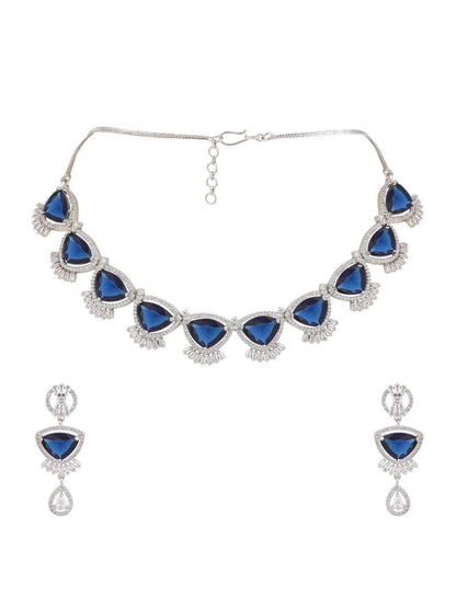 Ishhaara Ad Stone Brass Necklace Set