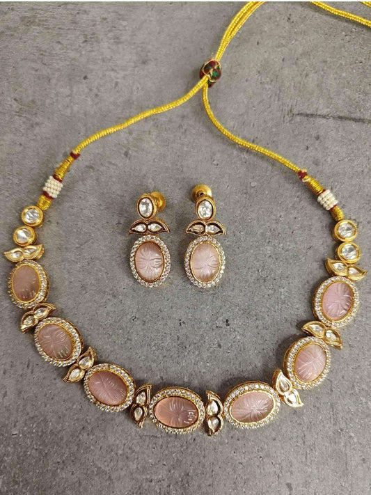 Ishhaara Ad Stone Gorgeous Choker Necklace Set