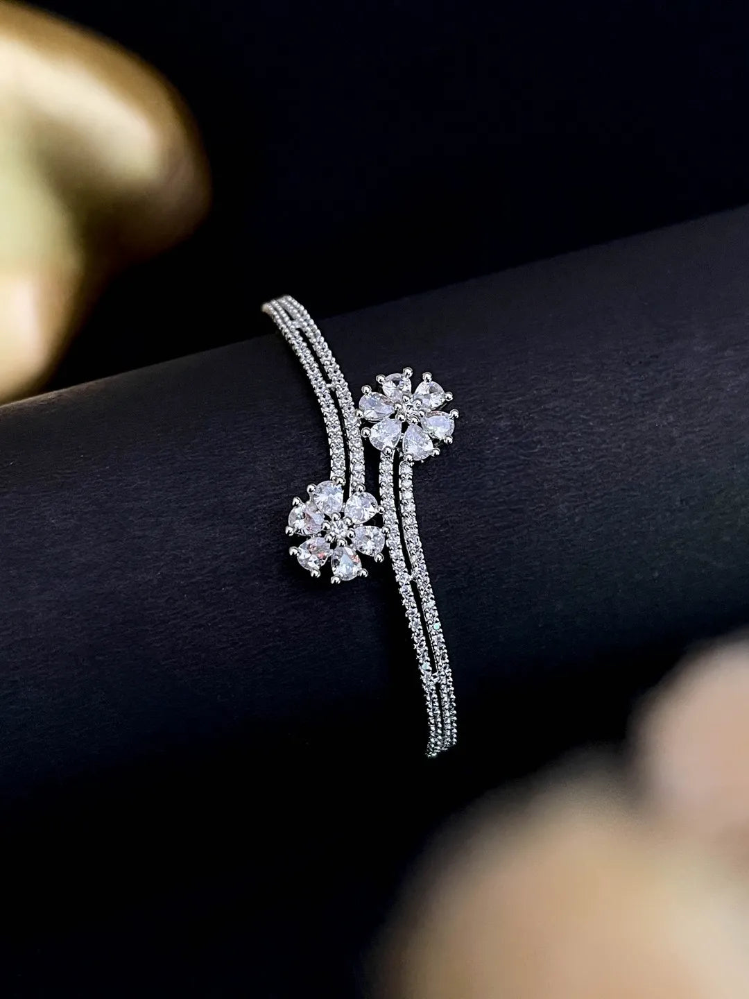 Ishhaara Ad Studded Bangle Style Bracelet