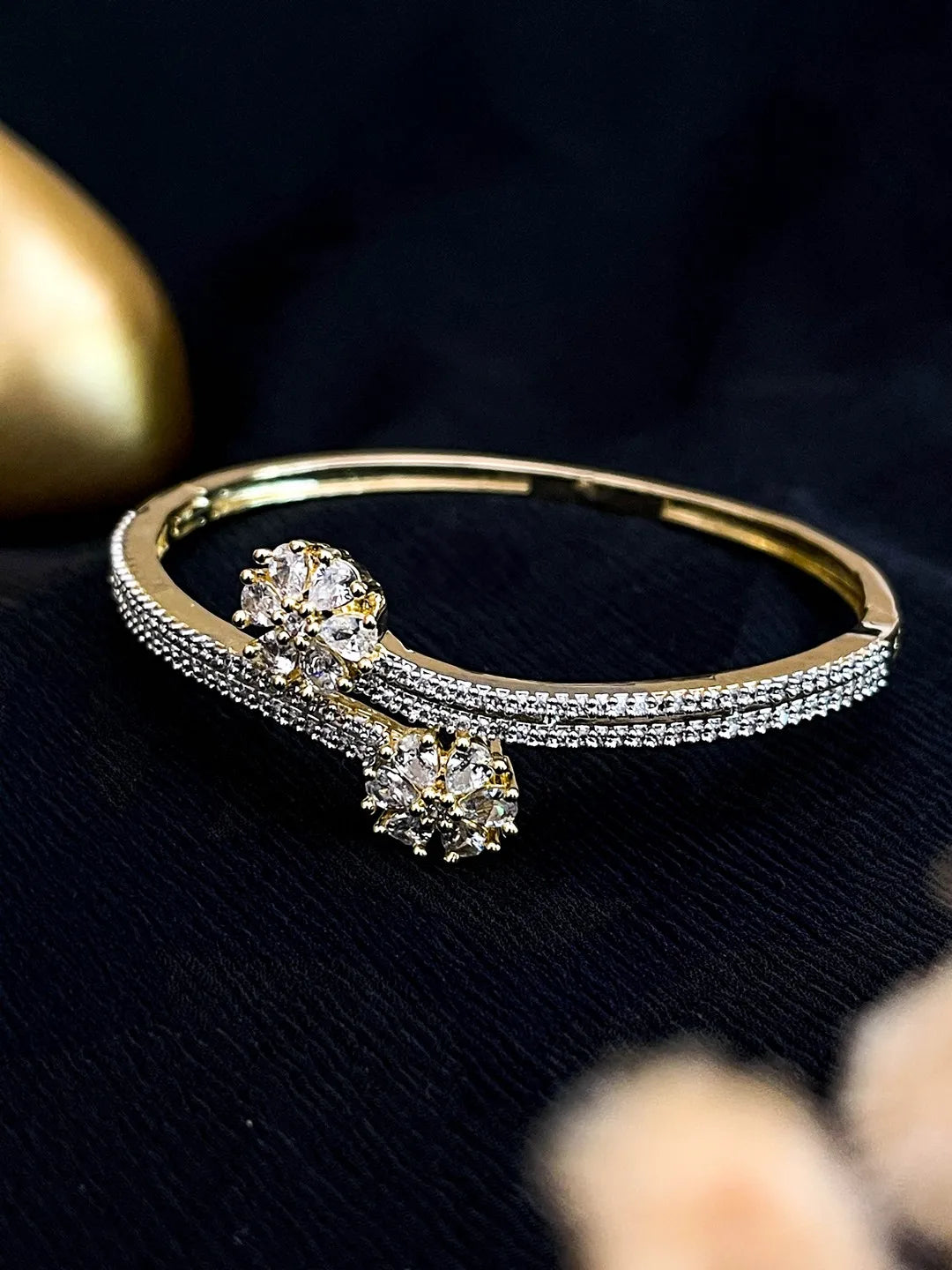 Ishhaara Ad Studded Bangle Style Bracelet