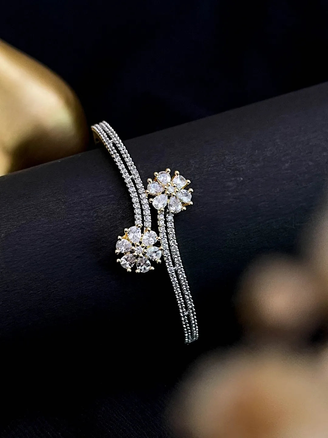 Ishhaara Ad Studded Bangle Style Bracelet