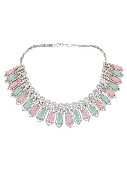 Ishhaara Aesthetic Ad Stone Necklace Set