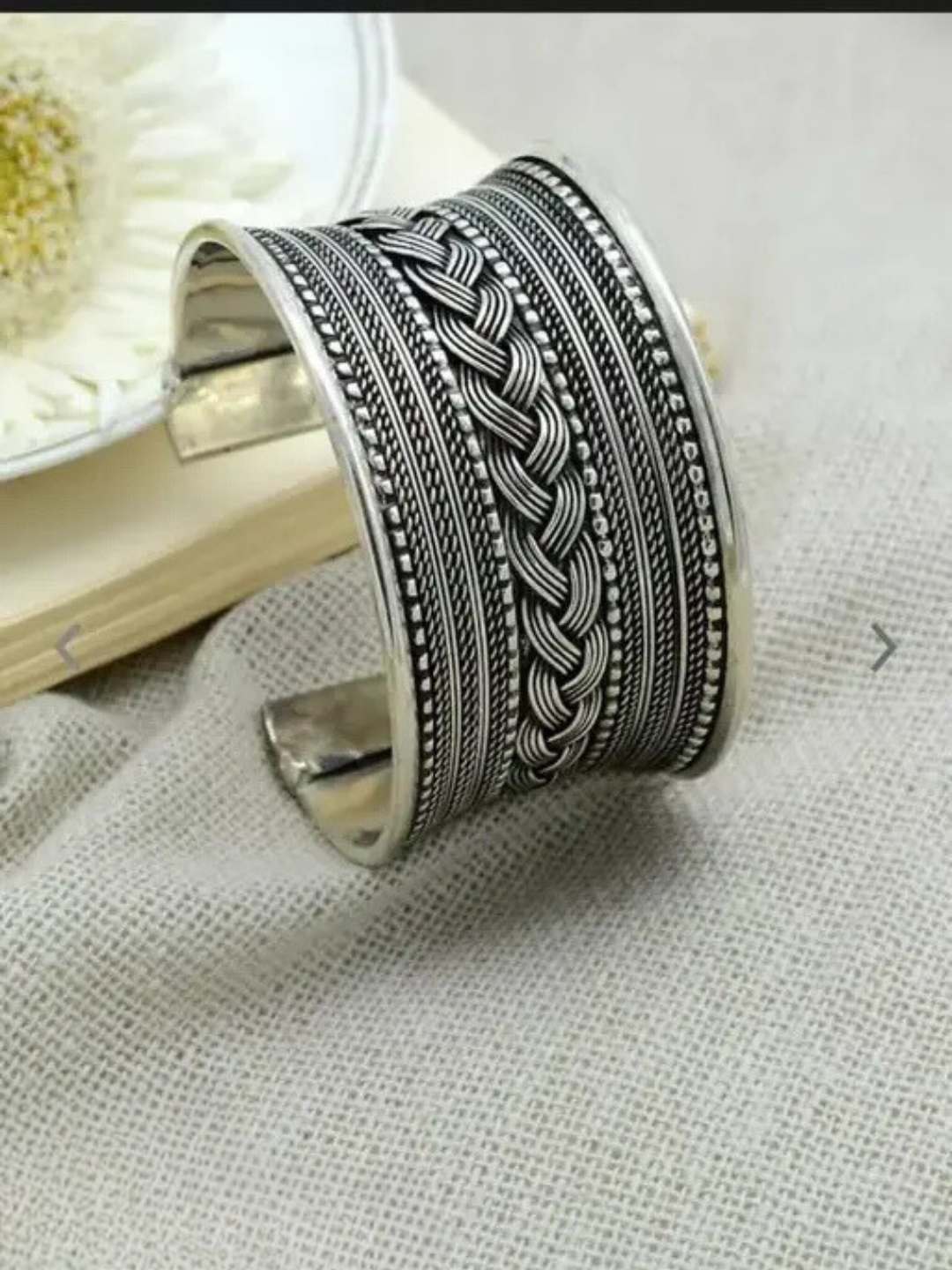 Ishhaara Afghani Boho German Silver Cuff Bracelet