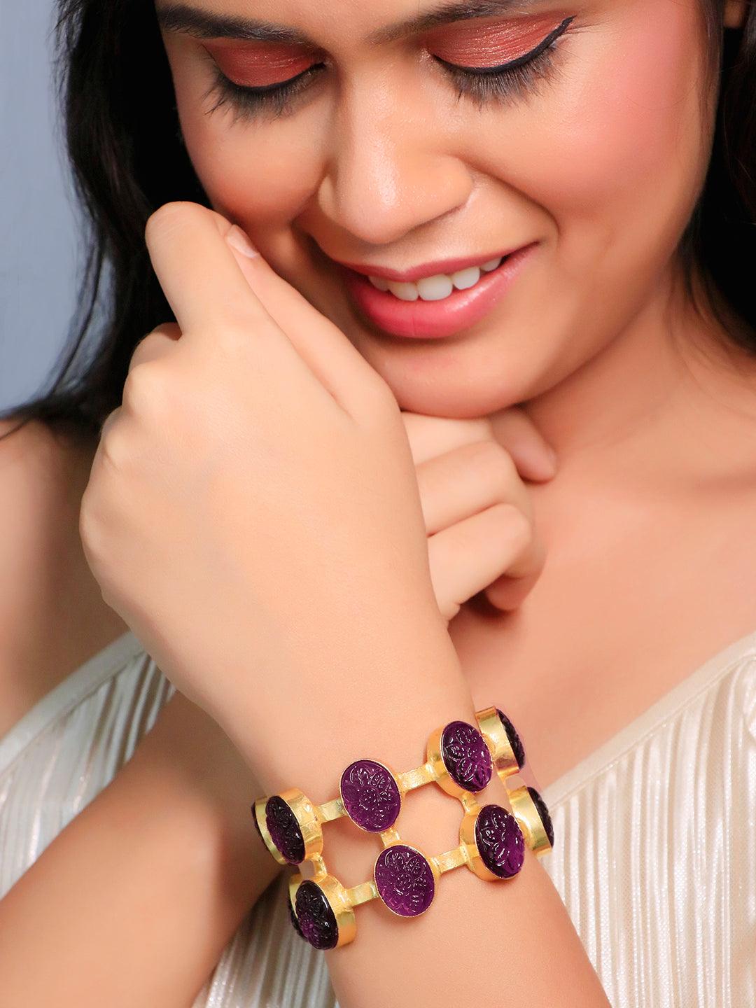 Ishhaara Alexandrite Hand Cuff-Purple