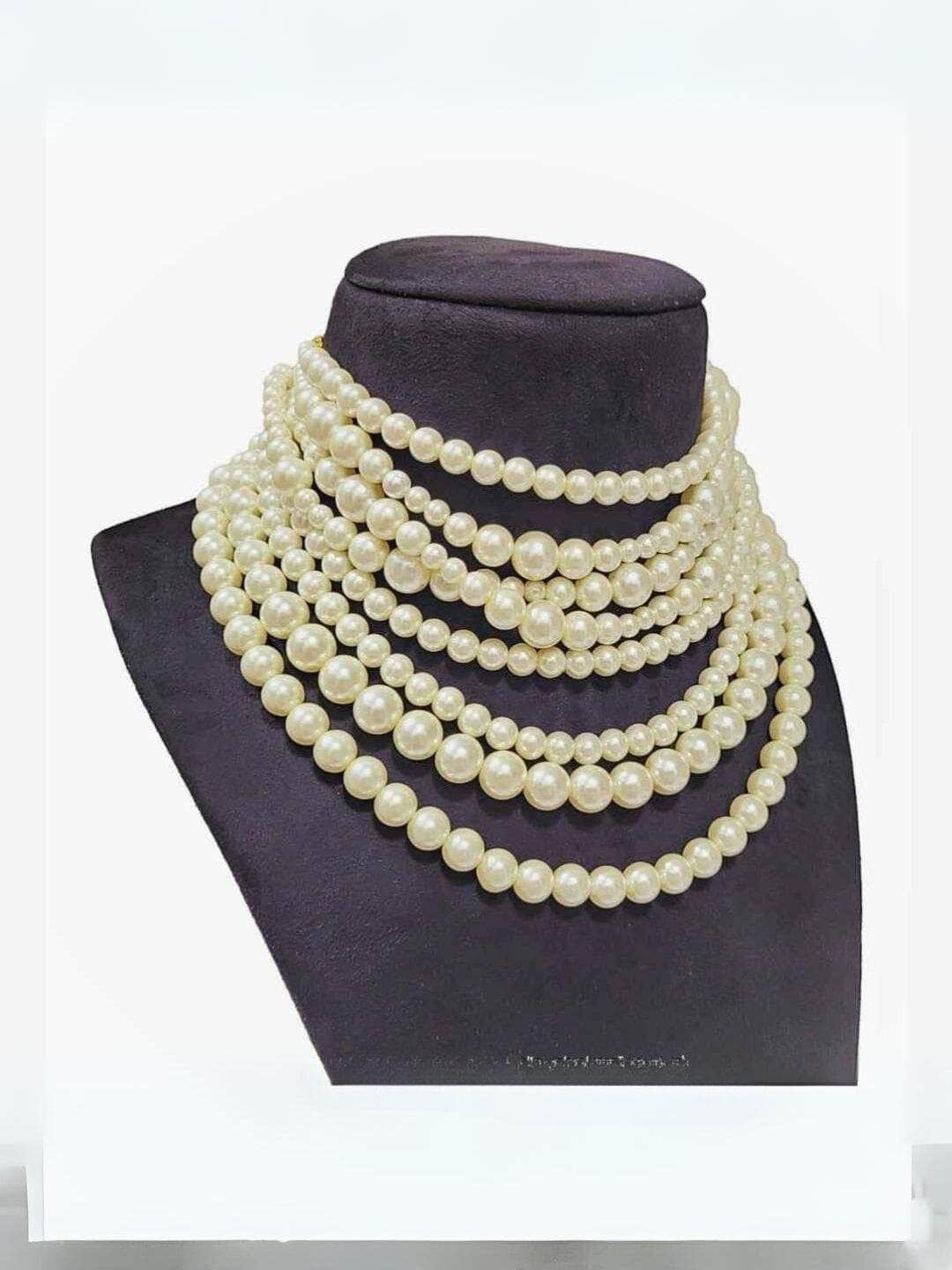 Ishhaara Ivory Alia Bhatt Inspired Multilayered Fresh Water Pearl Necklace