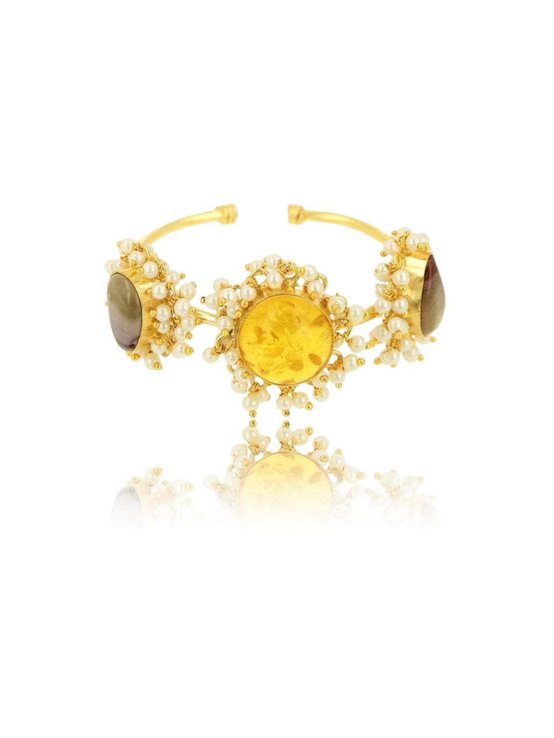 Ishhaara Amber Hand Cuff Yellow