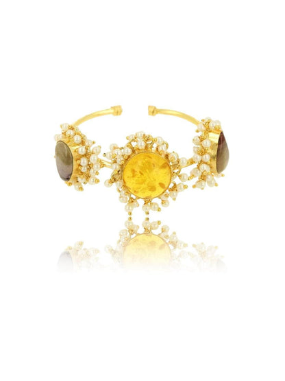 Ishhaara Amber Hand Cuff Yellow