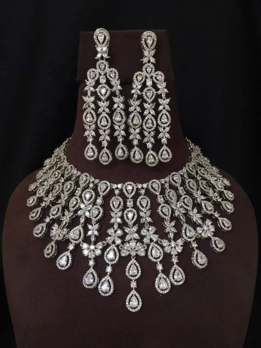 Ishhaara American Diamond Bridal Necklace Set