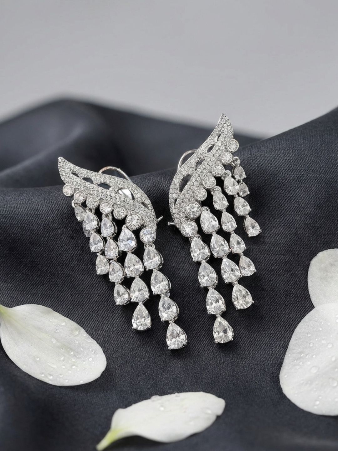 Ishhaara American Diamond Chandelier Earrings