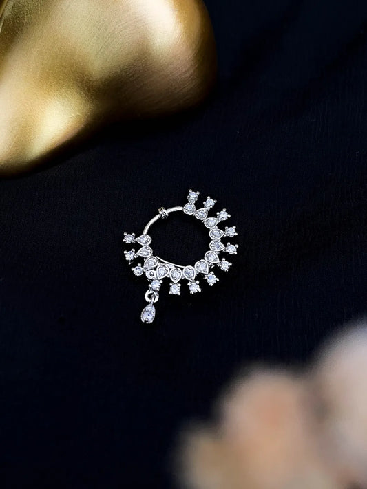 Ishhaara American Diamond Delicate Nose Ring