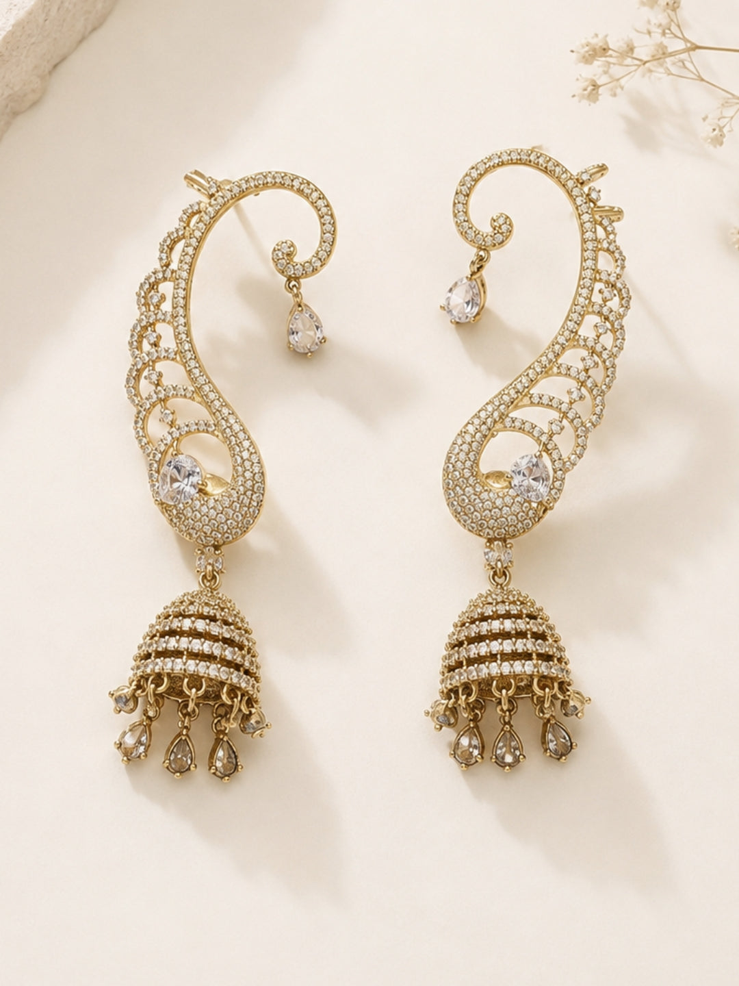 Ishhaara American Diamond Ear Cuff Earrings