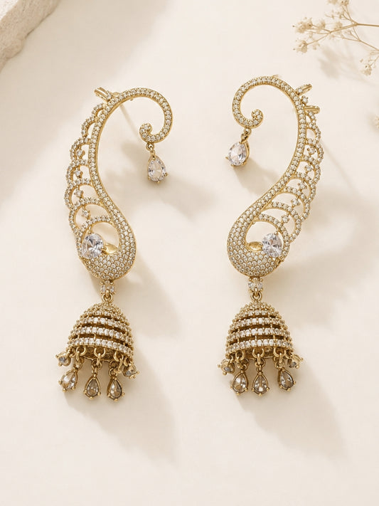Ishhaara American Diamond Ear Cuff Earrings