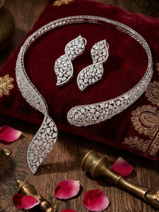 Ishhaara American Diamond Hasli Necklace
