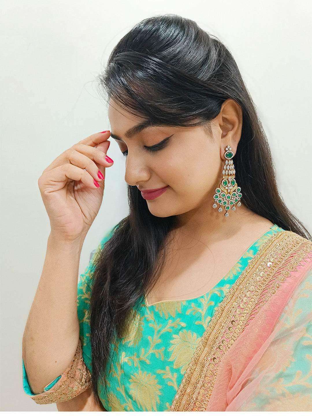 Ishhaara American Diamond Statement Luxury Earrings
